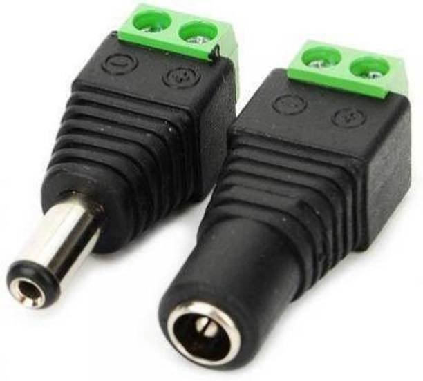 VOLTAEK (1 SET) DC Pin Connector 1 Male + 1 Female DC Pin Connector Male Female Wire Connector (Black, Green, Pack of 2) DC Pin Connector Wire Connector (Black, Pack of 2) DC PIN CONNECTOR Wire Connector