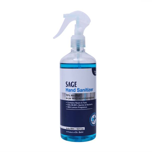 Sage Herbals  Liquid With 70% Alcohol, Contains Neem & Tulsi Hand Sanitizer Pump Dispenser