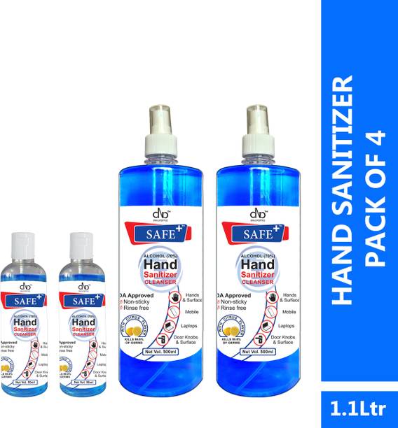 DNA Lifestyle Safe+ Hand Citrus Sanitizer Spray - 1.1Ltr Hand Sanitizer Pump Dispenser