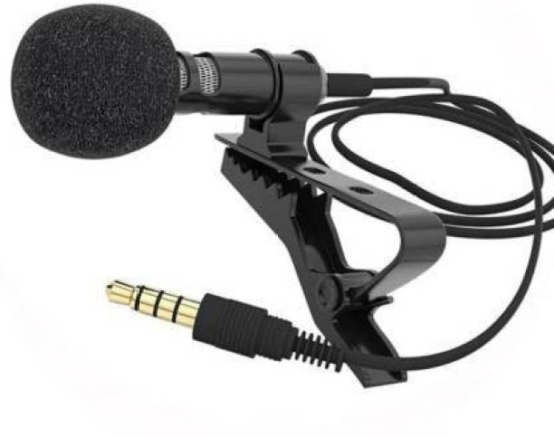RAKRISH Clip Collar Mic Condenser For YouTube Video | Interviews | Lectures | News | Travel Videos, Mic for All Mobile, Pc, Laptop,Action & DSLR Camera's - Black Microphone