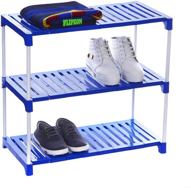 FLIPZON Strong Rack Organizer for Shoe/Clothes/Books - (Need to Be Assemble - DIY)- (Foster) Metal, Plastic Collapsible Shoe Stand