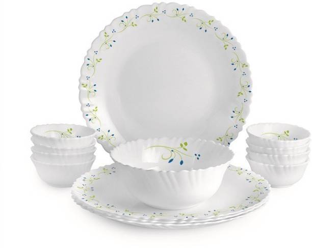 cello Pack of 13 Opalware Dazzle Tropical Lagoon , 13 PC Dinner Set