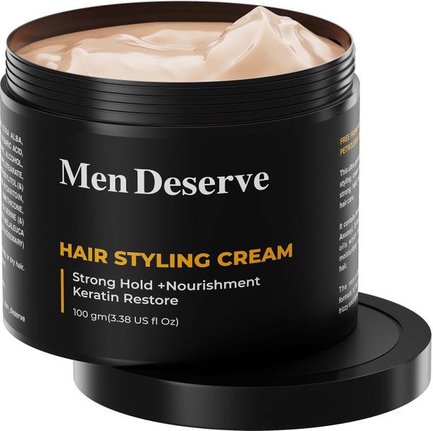 Men Deserve Hair Styling Cream (Strong Hold + Nourishment) Keratin Restore Hair Cream