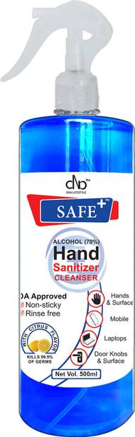 DNA Lifestyle Safe+  Cleanser Trigger Spray - 500 ml Sanitizer Spray Pump Dispenser