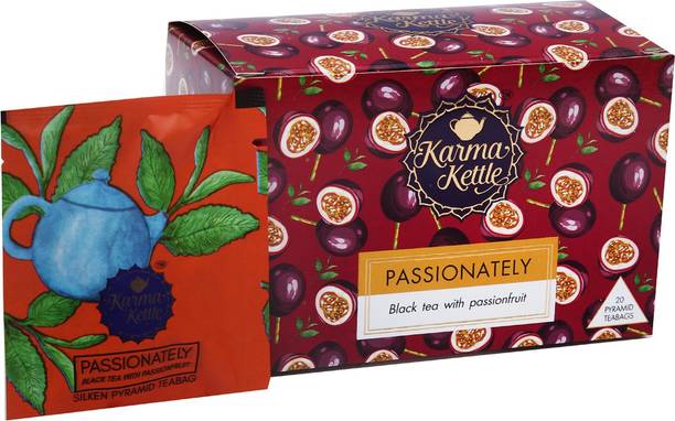 Karma Kettle Passionately Iced Tea with Assam Black Tea, Lavender, Mango Marracuja, Passion Fruit and Mosambi Peel Lavender, Mango, Passion Fruit Iced Tea Box