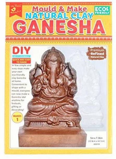 ITSY Bitsy Natural Clay Ganesha Idol | Mould and Make | DIY Kit | Eco-freindly Murti