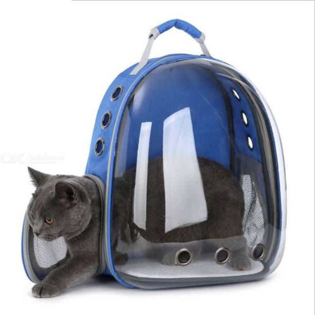 Foodie Puppies Astronaut Transparent Breathable, Carrier Bag for Travel, Outdoor Puppies & Cats Blue Backpack Pet Carrier