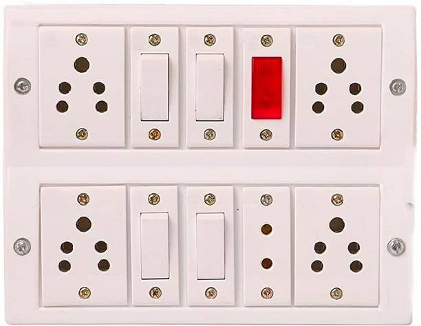 रेओ Anchor Assembled Board Contains 2 Anchor Sockets(5 Amp), 2 Anchor Sockets(13 Amp), 2 Anchor Switch(5 Amp) with 4 Metre Chord Surge Protector (White) anchor extension board 5 सॉकेट सर्ज रक्षक