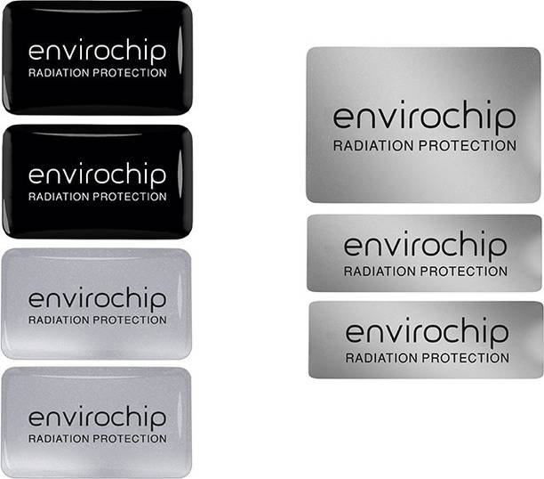 Envirochip Professional Pack Against Harmful Radiation for Mobile & Laptop (Black & Silver)- Pack of 5 chips Anti-Radiation Chip
