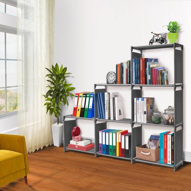 thos 9 Layer Simple Bookshelf/Multipurpose Rack/Children Bookcases/File Rack for Office/Storage Organizer/Cabinet Shelves for Bedroom Office Living Room Metal Open Book Shelf