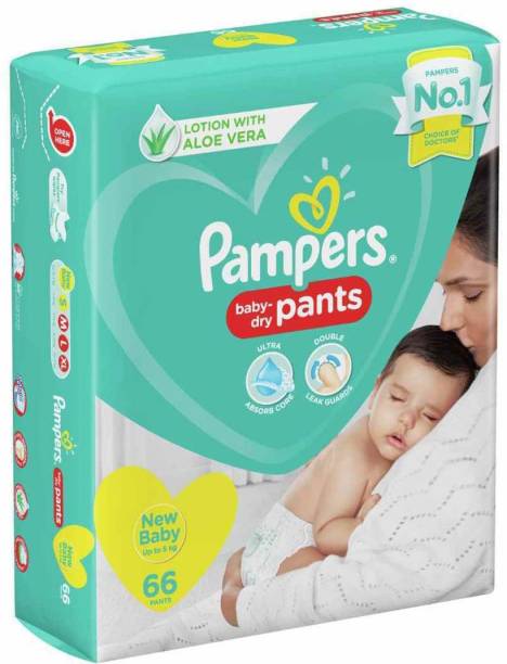 Pampers BABY DRY PANTS, SIZE XS FOR NEW BORN, 66 PCS PACK - New Born
