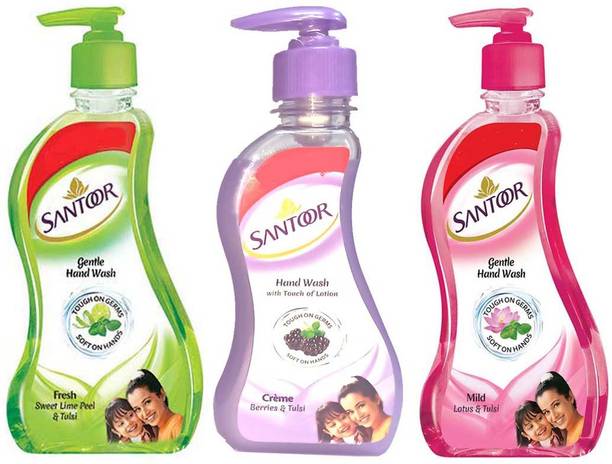 Santoor HAND WASH FRESH, MILD, CREME Hand Wash Pump Dispenser
