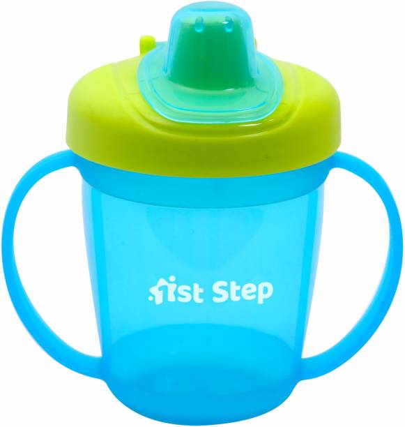 1st Step BPA Free Hard Spout Sipper With Twin Handle And Dust Free Cover-Blue