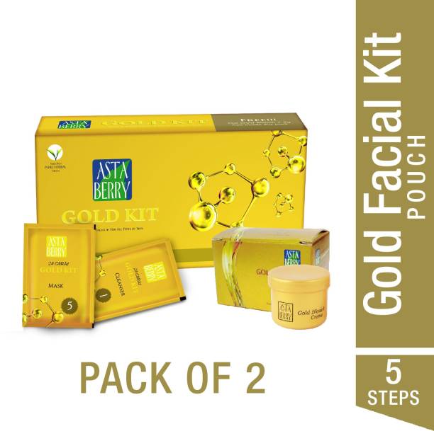 ASTABERRY Gold Facial Pouch Kit with bleach