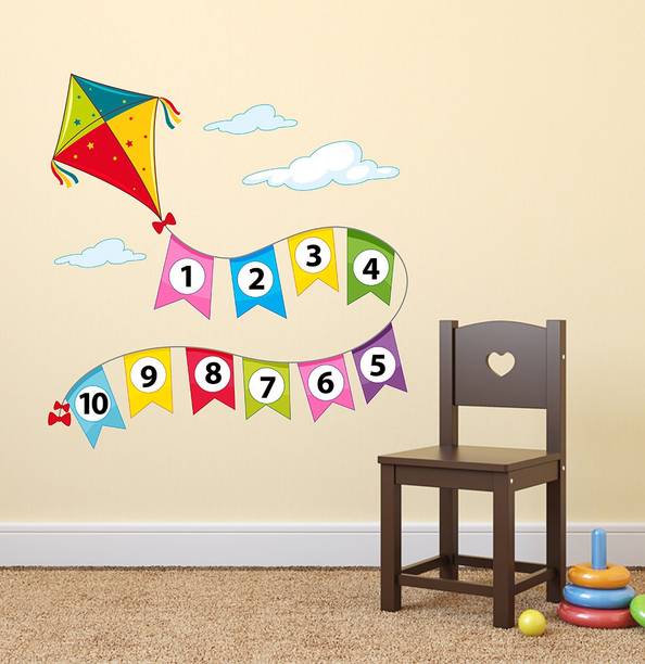 Wollzo 80 cm Numbers Kite Removable Sticker