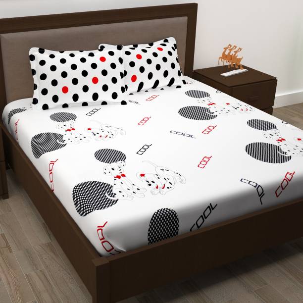 Story@home 186 TC Cotton Double Printed Flat Bedsheet