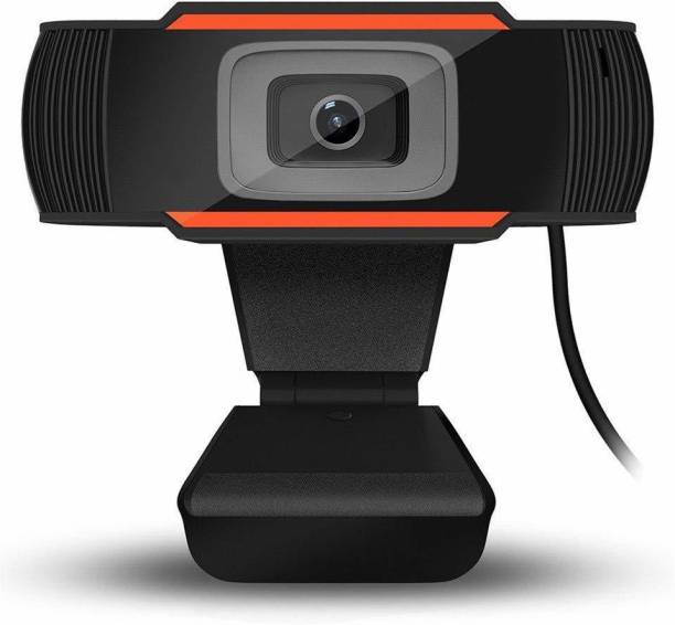 Vinayakart PC WEB CAMERA Webcam (Black, Orange) with Microphone for PC Laptop & Desktop, Plug and Play  Webcam