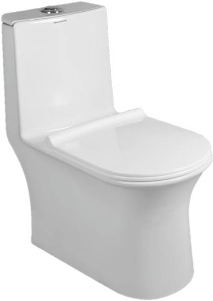 BM BELMONTE Ceramic Floor Mounted One Piece Rimfree / Rimless Western Commode / Toilet / Water Closet / EWC Svelta S Trap with Syphonic Tornado Flushing Western Commode