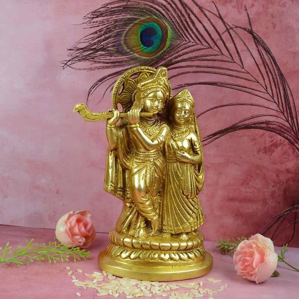 vrindavan shopi Radha Krishna Idol Statue Decor Figurine Radha Krishna Janmashtami Gifts 1800gms Decorative Showpiece  -  22 cm