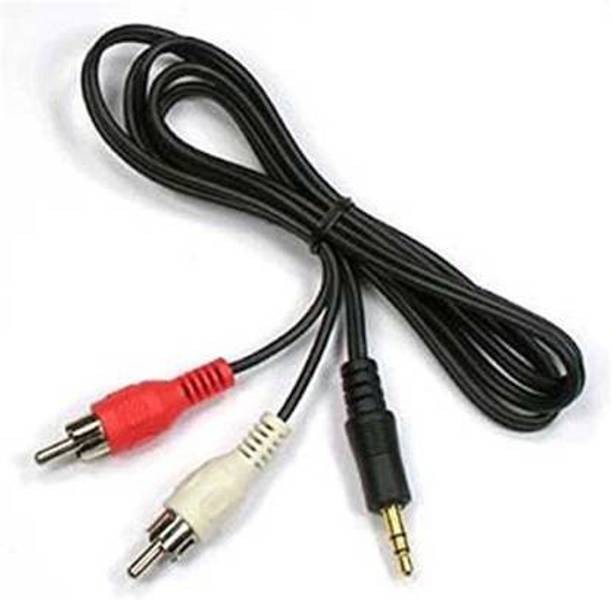 jajalthe  TV-out Cable TV-out Cable 3.5mm 2RCA Aux Stereo cable 1.2 meter (Black, For Home Theater)