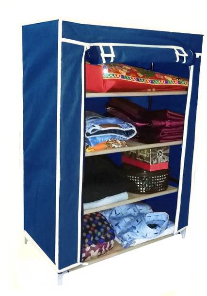 CMerchants FOLDABLE 4-L STORAGE CABINET-W04 Carbon Steel Collapsible Wardrobe