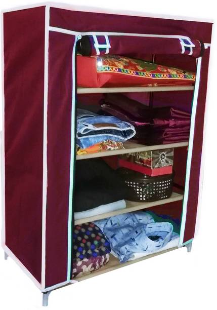 CMerchants FOLDABLE 4-L STORAGE CABINET-W02 Carbon Steel Collapsible Wardrobe
