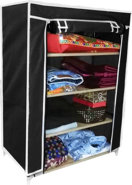 CMerchants FOLDABLE 4-L STORAGE CABINET-W05 Carbon Steel Collapsible Wardrobe
