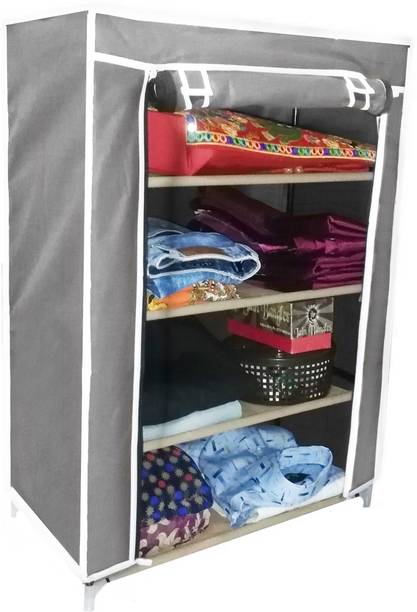 CMerchants FOLDABLE 4-L STORAGE CABINET-W01 Carbon Steel Collapsible Wardrobe