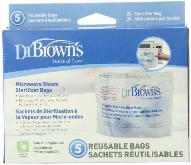 Dr. Brown's Microwave Steam Sterilizer Bags-5 Bags Per Pack - 1 Slots