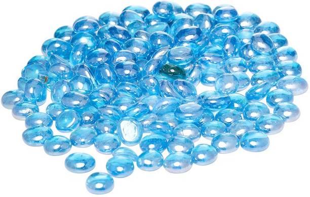 vanni obsession 1 Kg Glossy Shiny Decorative Polished Round Smooth Glass Pebbles For Home Landscape Aquarium Fish Tanks Outdoor Garden Decoration Polished, Carved Round Fire Glass Pebbles