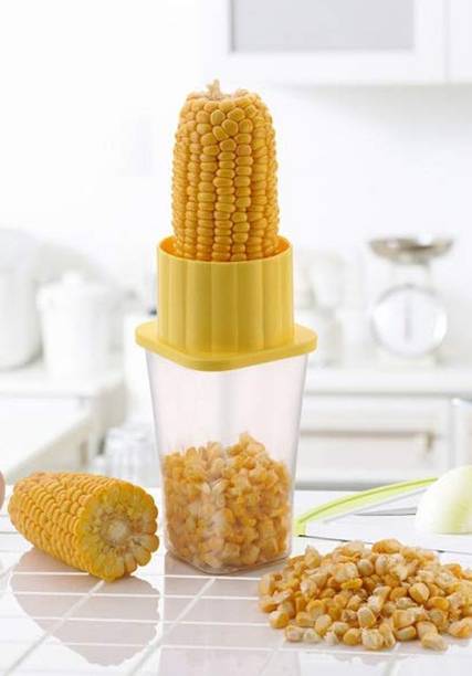 Rudrisha High Quality & Unbreakable Plastic Corn Seeds Stripper Remover Cutter Peeler with Body Container (Multicolor) मक्का चॉपर