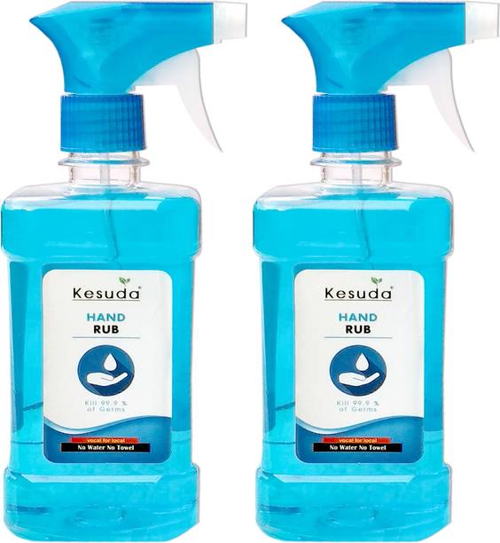KESUDA Alcohol Based Liquid  with Spray (2*500ml) Hand Sanitizer Bottle + Dispenser