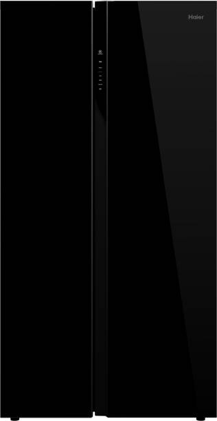 Haier 570 L Frost Free Side by Side (A++) Refrigerator  (Black Glass, HRF-622KG)