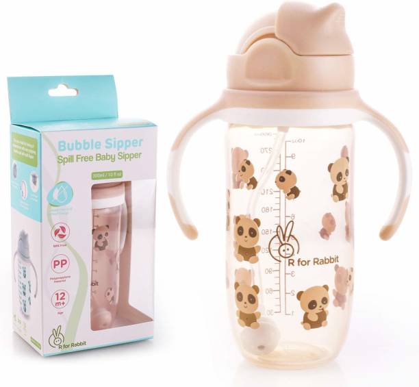 R for Rabbit Bubble Baby Sipper Bottle 300 ml|10 fl oz|Anti Spill Sippy Cup with Soft Silicone Straw