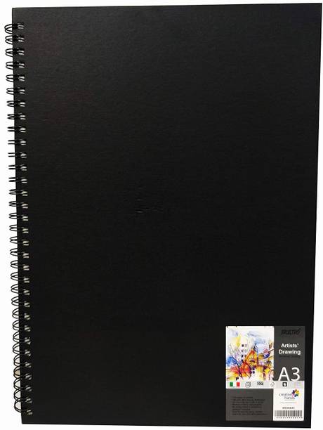 BRuSTRO Wiro Bound Artists Sketch Book, A3 Size, 116 Pages, 160 GSM Sketch Pad