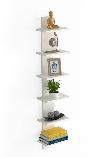 BLUEWUD Louis Engineered Wood Open Book Shelf