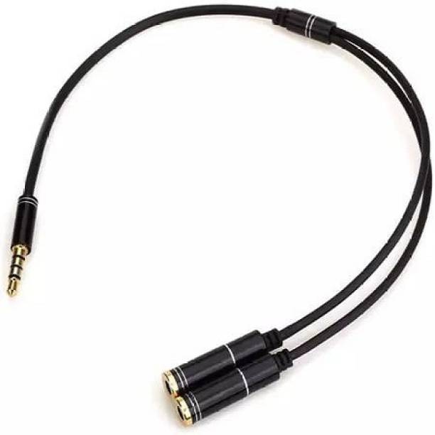 icall Audio cable 3.5mm male to 2 3.5mm female laptop tablet PC,earphone splitter for laptop ,dual earphones connector (Compatible mobile ,laptop PC ,Audio converter cable ,blackcolor ) 0.5 m foil shield AUX Cable