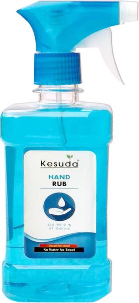 KESUDA 500ml Hand Rub LIQUID Base Sanitizer with Spray Hand Rub Pump Dispenser