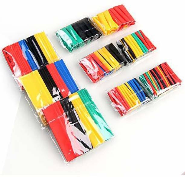 RPI SHOP 130 Pcs Polyolefin Heat Shrink Tube, Insulated Wire Cable Sleeving Wrap, Multicolour, 7 Different Cut Size without Box Heat Shrink Cable Sleeve