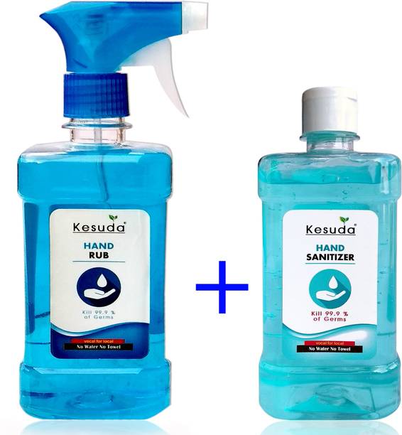 KESUDA 500ml LIQUID trigger sanitizer spray and with 500ml GEL with flipflop cap(500ml+500ml) Sanitizer Spray Pump Dispenser