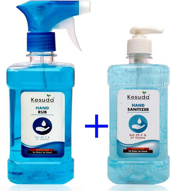 KESUDA 500ml LIQUID trigger sanitizer spray with 500ml white GEL pump(500ml+500ml) Sanitizer Spray Pump Dispenser