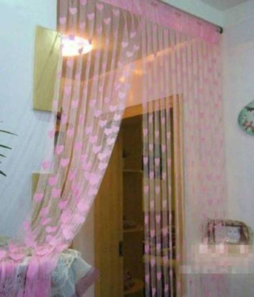Love And Joy 200 cm (7 ft) Polyester Transparent Door Curtain Single Curtain