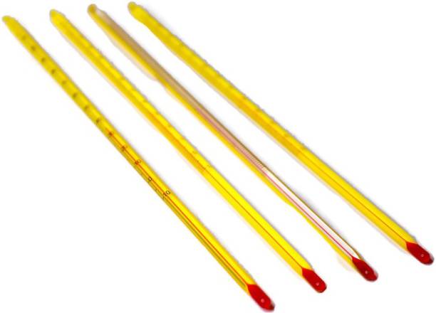 THE LABWORLD thermometer -10 to 110 degrees celsius pack of 4 pieces 300mm for laboratory industrial and household temperature measurement of liquids Thermometer with Fork Kitchen Thermometer