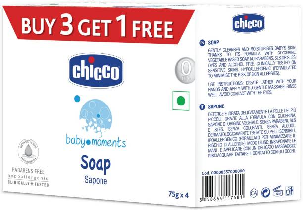 Chicco Soap Baby Moments 75Gr Buy 3 Get 1 Free