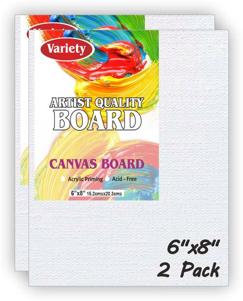 VARIETY 6 X 8 CANVAS BOARD Cotton Medium Grain Board Canvas (Set of 2)