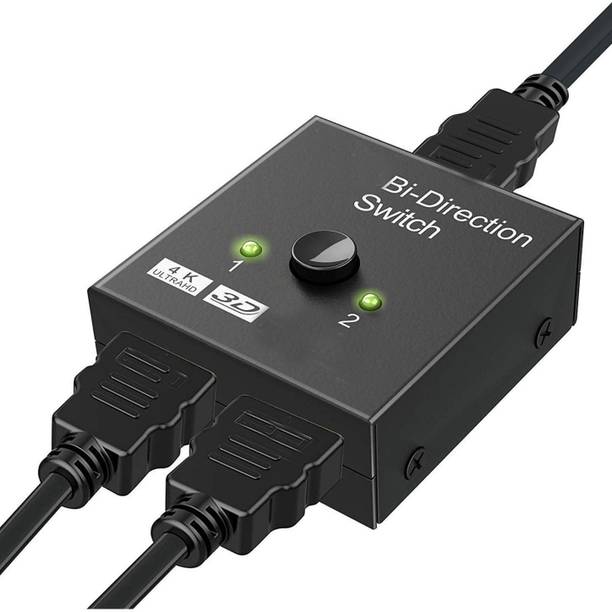 AlexVyan  TV-out Cable HDMI Switch Splitter, 2 Port Bi-Directional Manual HDMI Switch 2 in 1 Out or 1 in 2 Out Splitter Supports 4K 2K 3D Full HD 1080p