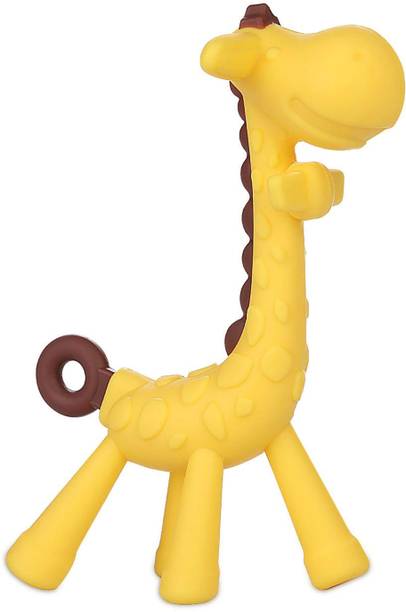 Mahikrite Baby Giraffe Teether Non-Toxic BPA-Free Silicone Safe and Flexible Teething Toy Teether