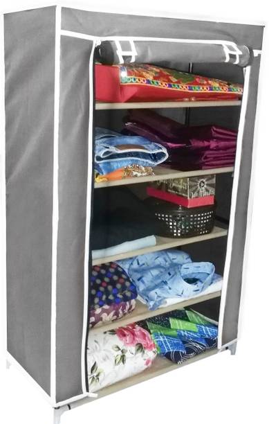 CMerchants FOLDABLE 5-L STORAGE CABINET-SS01 Carbon Steel Collapsible Wardrobe