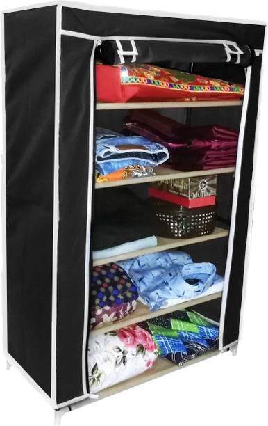 CMerchants FOLDABLE 5-L STORAGE CABINET-SS05 Carbon Steel Collapsible Wardrobe