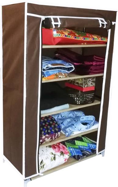 CMerchants FOLDABLE 5-L STORAGE CABINET-SS03 Carbon Steel Collapsible Wardrobe